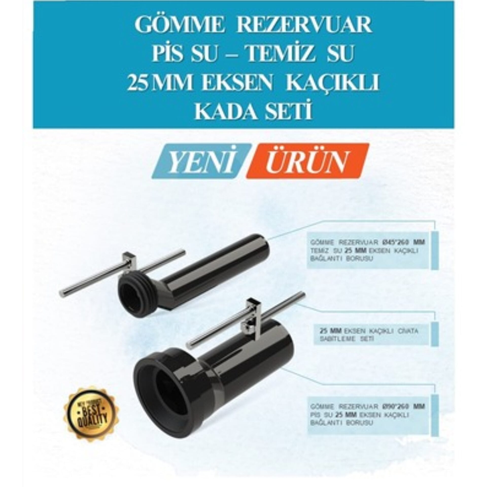 EKSANTRİK ASMA KLOZET MONTAJ KİTİ 25 MM AÇIK